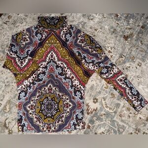 Free People Chase Me Paisley Mockneck sz M